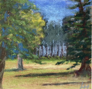 Laurence Hollanders - Dans le Fagnes - Houvegniez (Painting: Pastel colors)